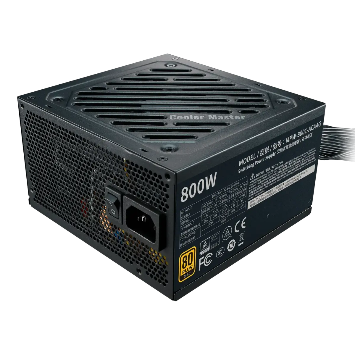 ספק כוח – Cooler Master G800 800W 80+ Gold – צבע שחור