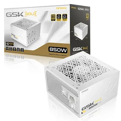 ספק כוח מודולרי – Antec GSK 850W V2 (ATX 3.1) 80+ Gold – צבע לבן