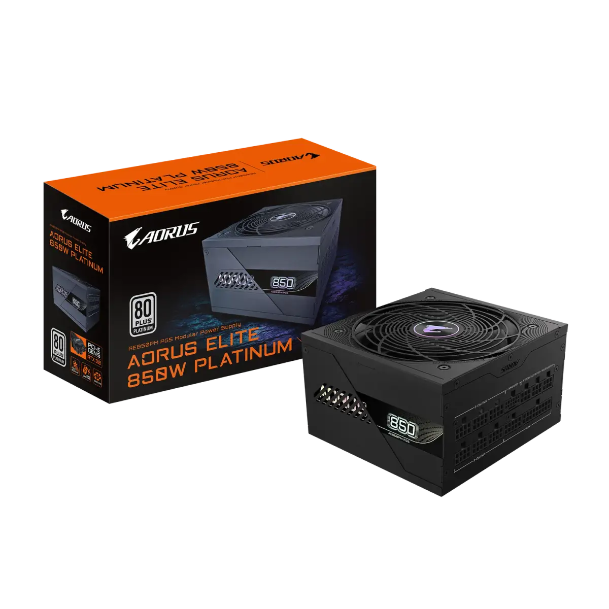 ספק כוח מודולרי – Gigabyte AORUS ELITE P850W 850W (ATX 3.1) 80+ Platinum – צבע שחור