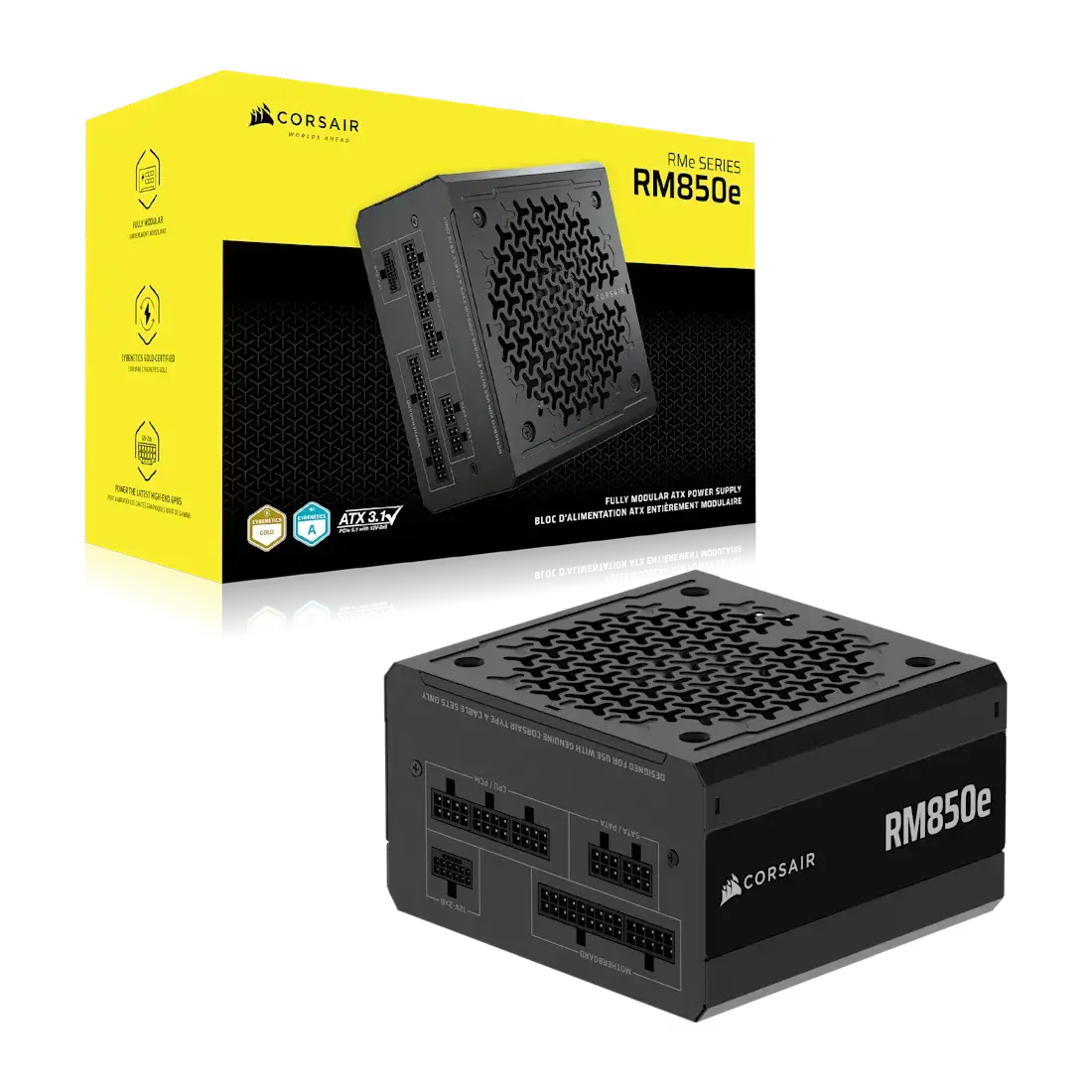 ספק כוח מודולרי – Corsair RM850e 850W (ATX 3.1) 80+ Gold – צבע שחור
