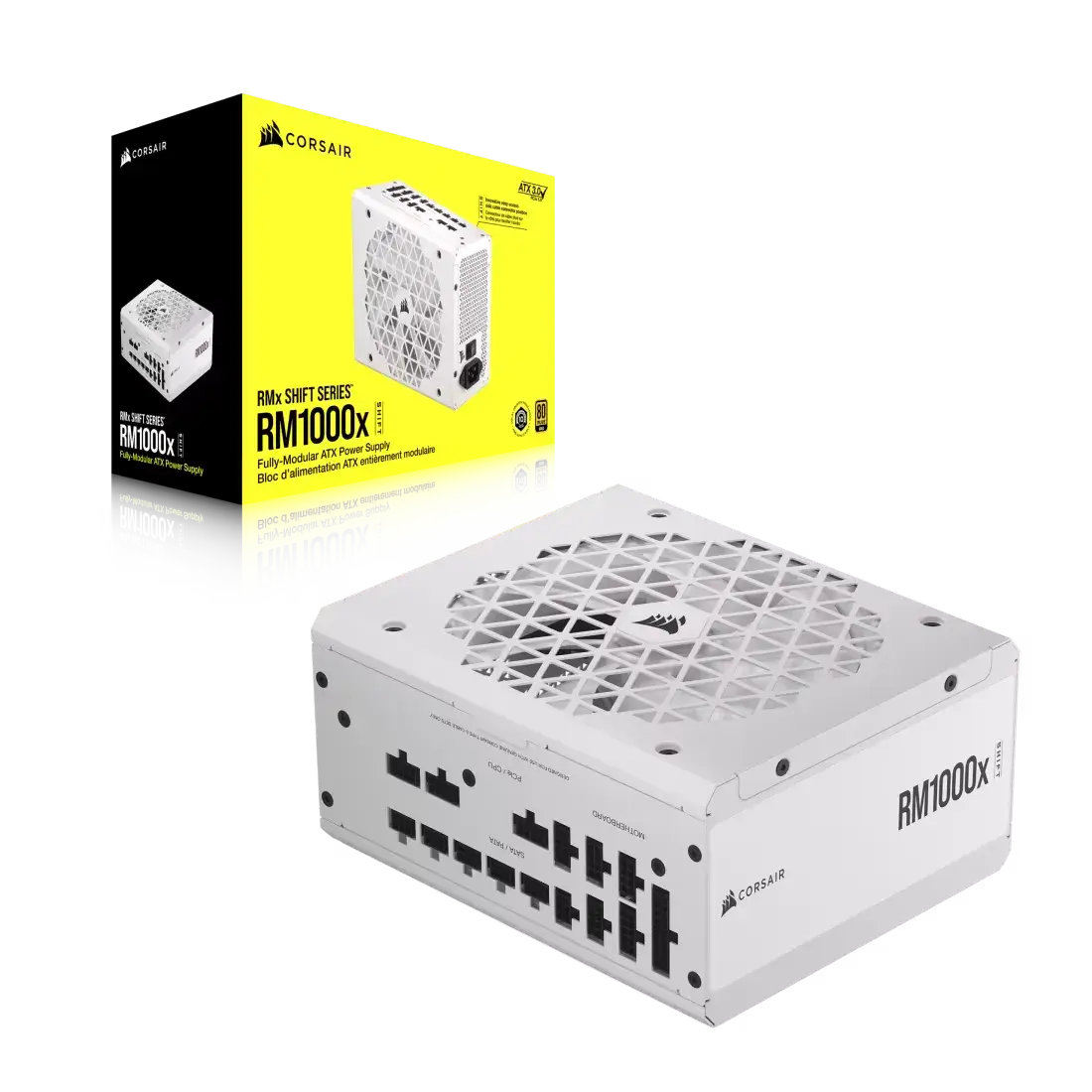 ספק כוח מודולרי – Corsair RM1000x SHIFT 1000W (ATX 3.1) 80+ Gold – צבע לבן