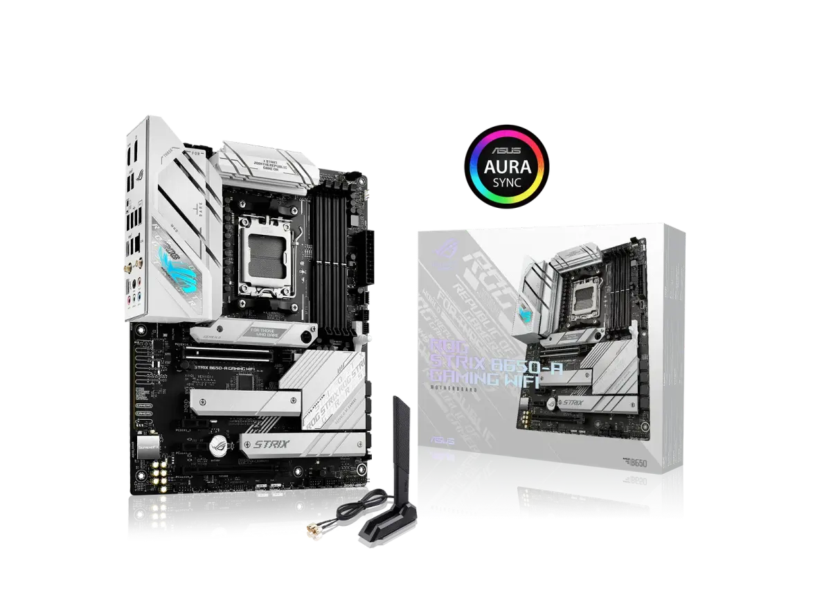 לוח אם – ASUS ROG STRIX B650-A GAMING WIFI ATX AM5 DDR5 – צבע שחור/לבן
