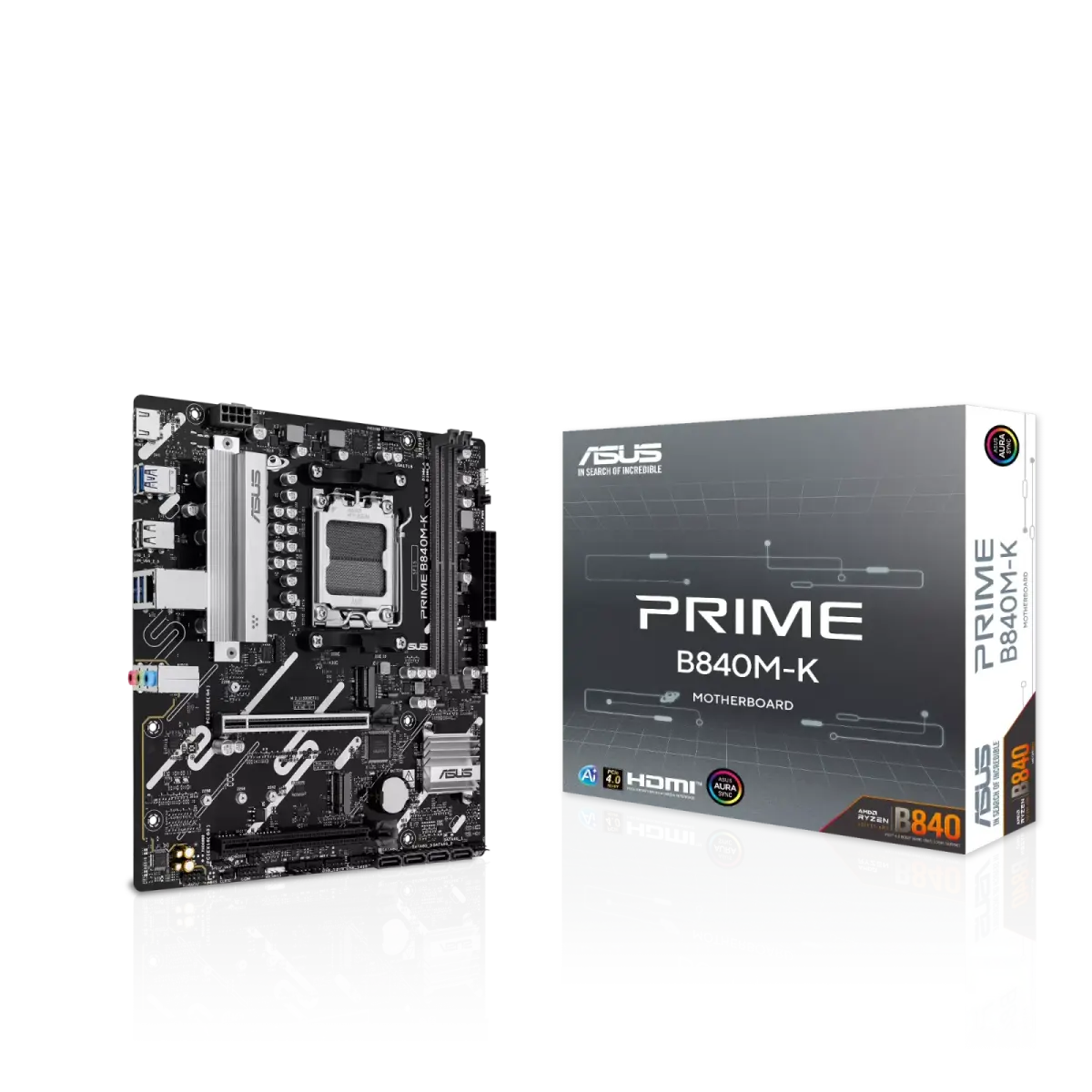 לוח אם – ASUS PRIME B840M-K Micro-ATX AM5 DDR5 - צבע שחור/כסוף