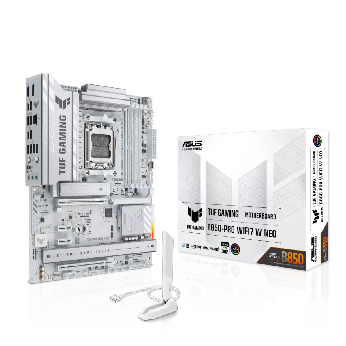 לוח אם – ASUS TUF GAMING B850-PRO WIFI7 W NEO ATX AM5 DDR5 - צבע לבן