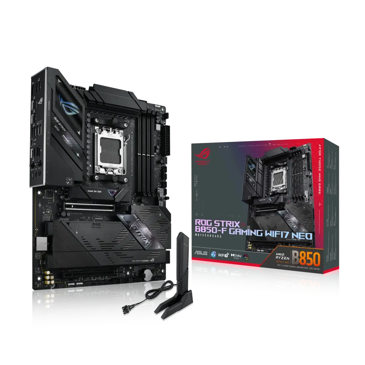 לוח אם – ASUS ROG STRIX B850-F GAMING WIFI7 NEO ATX AM5 DDR5 - צבע שחור