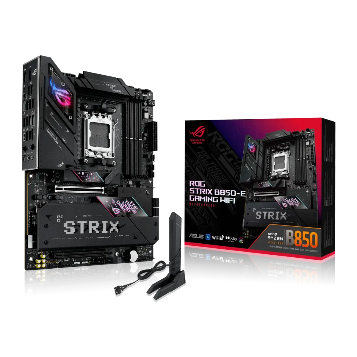 לוח אם – ASUS ROG STRIX B850-E GAMING WIFI ATX AM5 DDR5 - צבע שחור