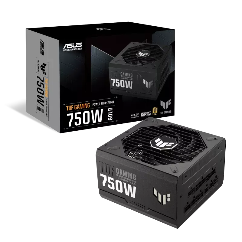 ספק כוח מודולרי – ASUS TUF Gaming 750W (ATX 3.1) 80+ Gold – צבע שחור