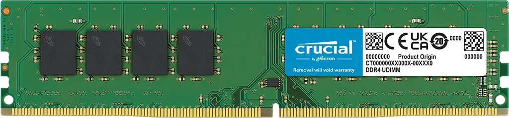 זיכרון לנייח – Crucial Basic Memory DDR4 8GB 3200MHz CL22 XMP 2.0 – צבע ירוק
