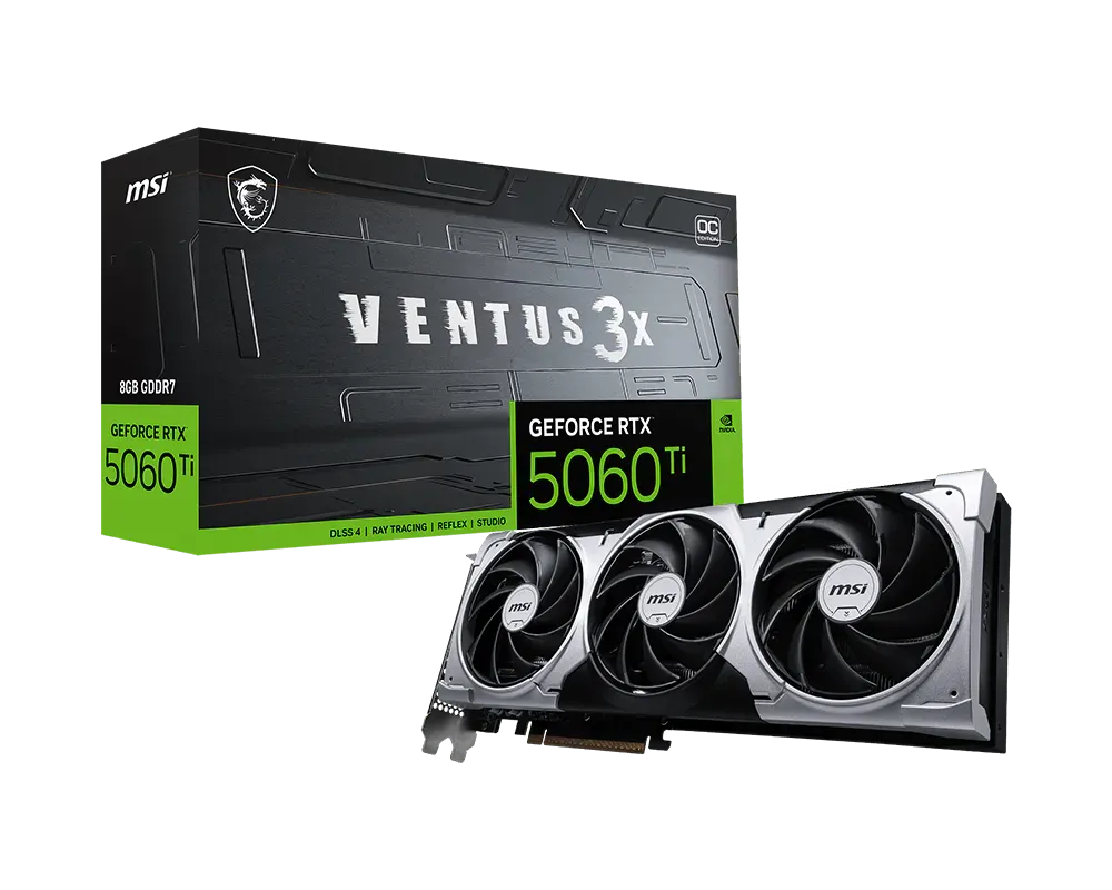 כרטיס מסך – Msi GeForce RTX 5060 Ti Ventus 3X OC 8GB – צבע שחור