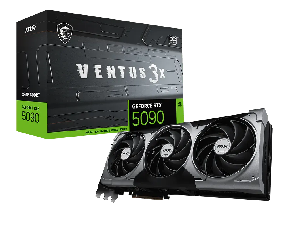 כרטיס מסך – Msi GeForce RTX 5090 Ventus 3X OC 32GB – צבע כסוף