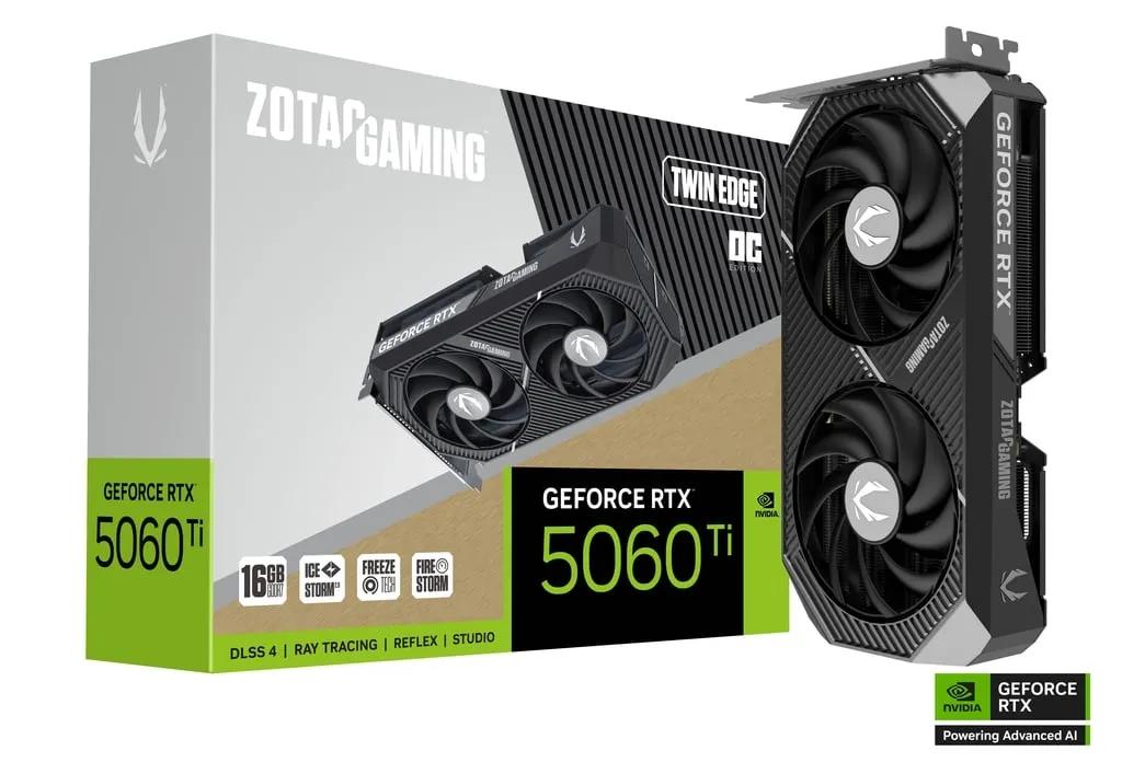 כרטיס מסך – Zotac GeForce RTX 5060 Ti Twin Edge OC 16GB – צבע שחור