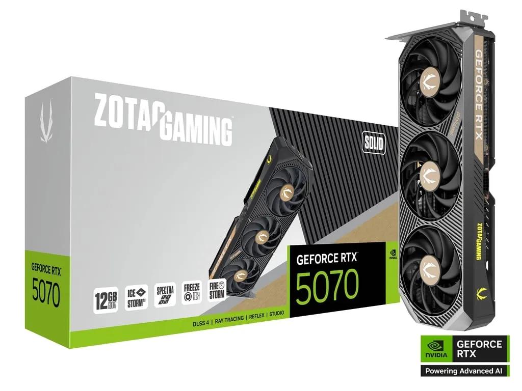 כרטיס מסך – Zotac GeForce RTX 5070 Solid 12GB – צבע שחור