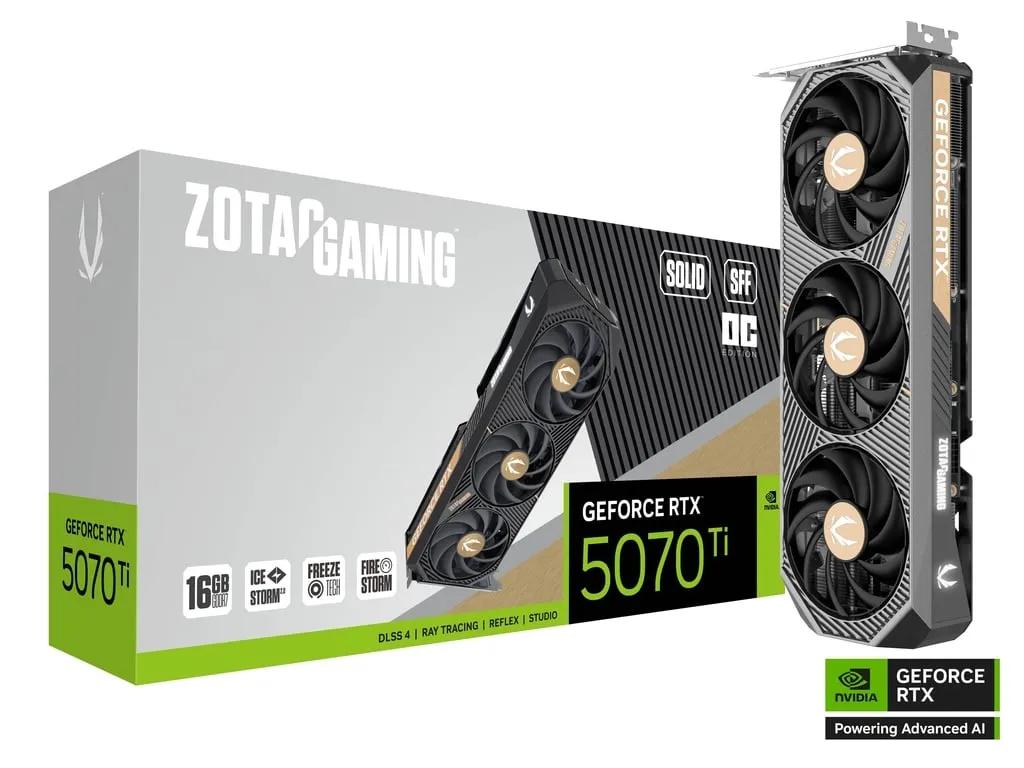 כרטיס מסך – Zotac GeForce RTX 5070 Ti Solid SFF OC 16GB – צבע שחור