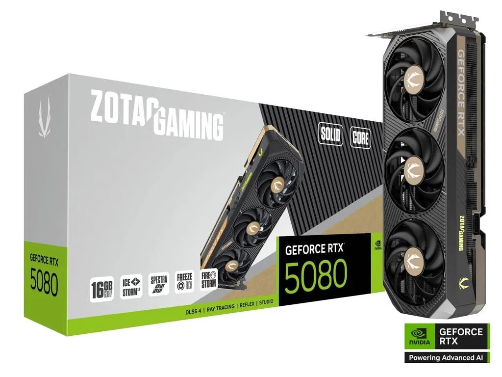 כרטיס מסך – Zotac GeForce RTX 5080 Solid Core 16GB – צבע שחור