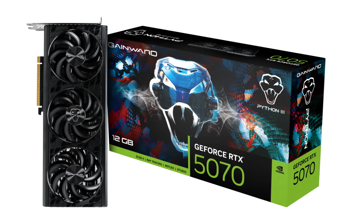 כרטיס מסך – Gainward GeForce RTX 5070 Python III 12GB – צבע שחור