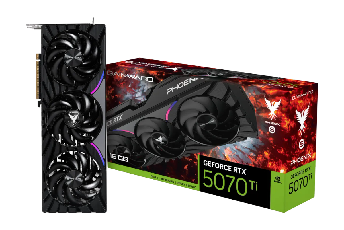 כרטיס מסך – Gainward GeForce RTX 5070 Ti Phoenix-S 16GB – צבע שחור