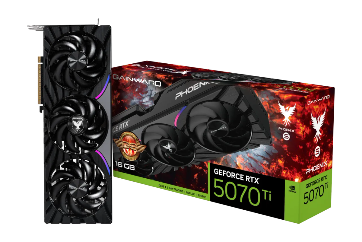 כרטיס מסך – Gainward GeForce RTX 5070 Ti Phoenix-S GS 16GB – צבע שחור