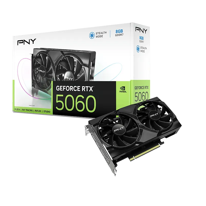 כרטיס מסך – PNY GeForce RTX 5060 Dual Fan 8GB – צבע שחור