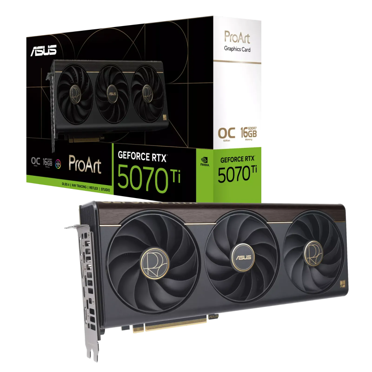 כרטיס מסך – ASUS ProArt GeForce RTX 5070 Ti OC Edition 16GB – צבע שחור
