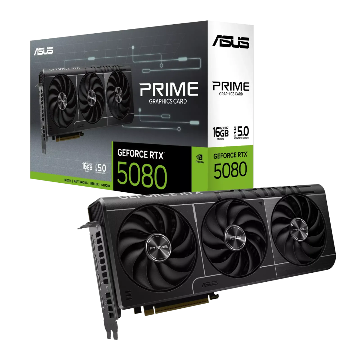 כרטיס מסך – ASUS Prime GeForce RTX 5080 16GB – צבע שחור