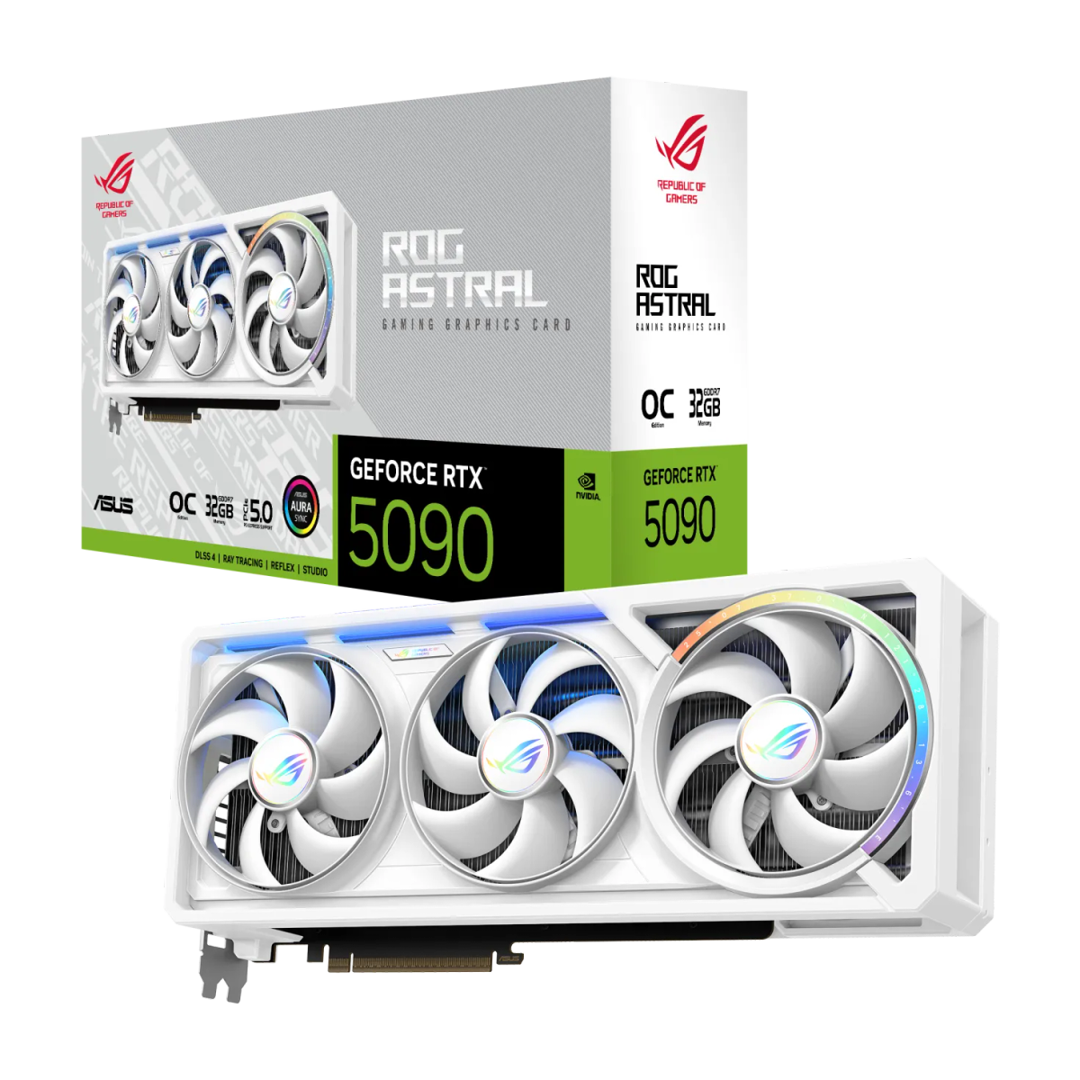 כרטיס מסך – ASUS ROG Astral GeForce RTX RTX 5090 White OC Edition 32GB – צבע לבן