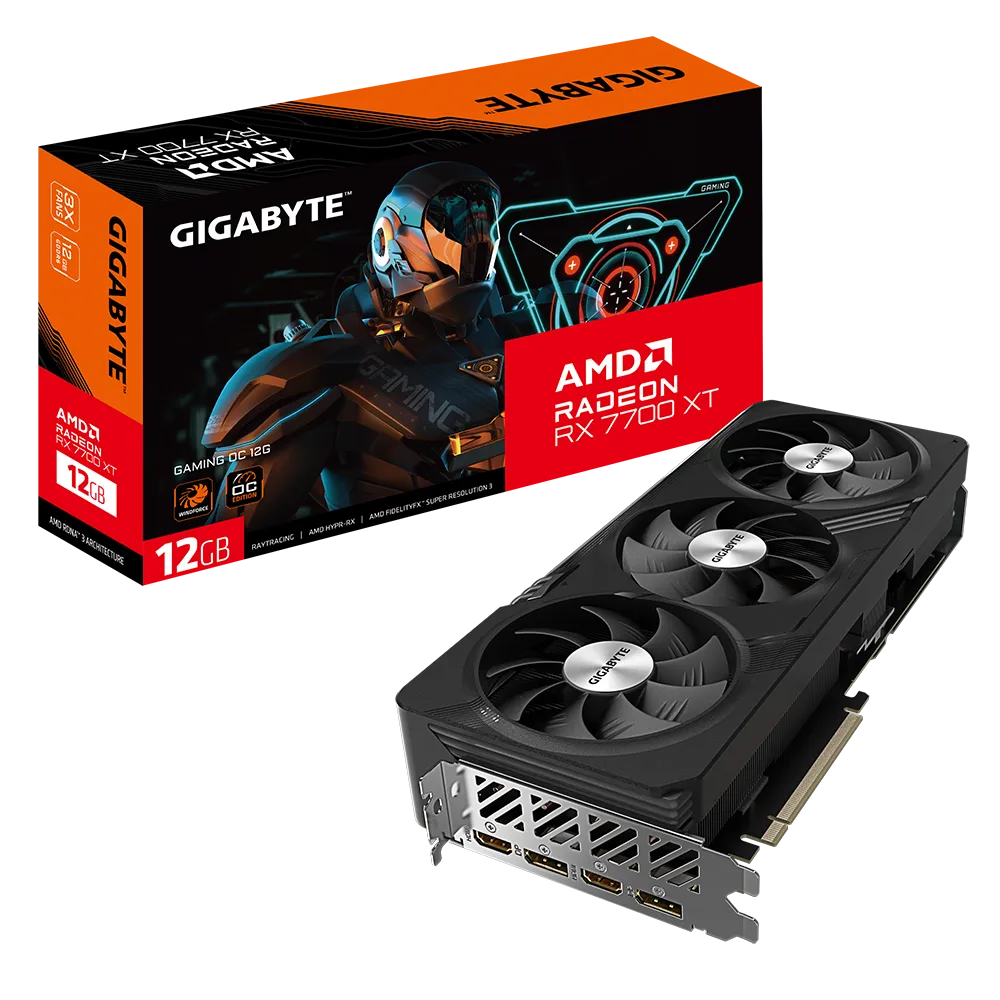 כרטיס מסך – Gigabyte Radeon RX 7700 XT Gaming OC 12GB – צבע שחור