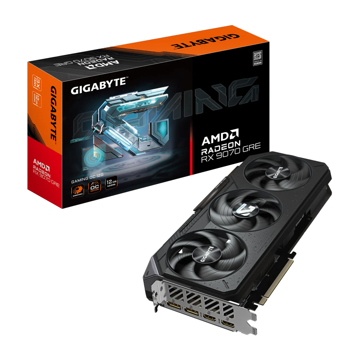 כרטיס מסך – Gigabyte Radeon RX 9070 GRE Gaming OC 12GB – צבע שחור