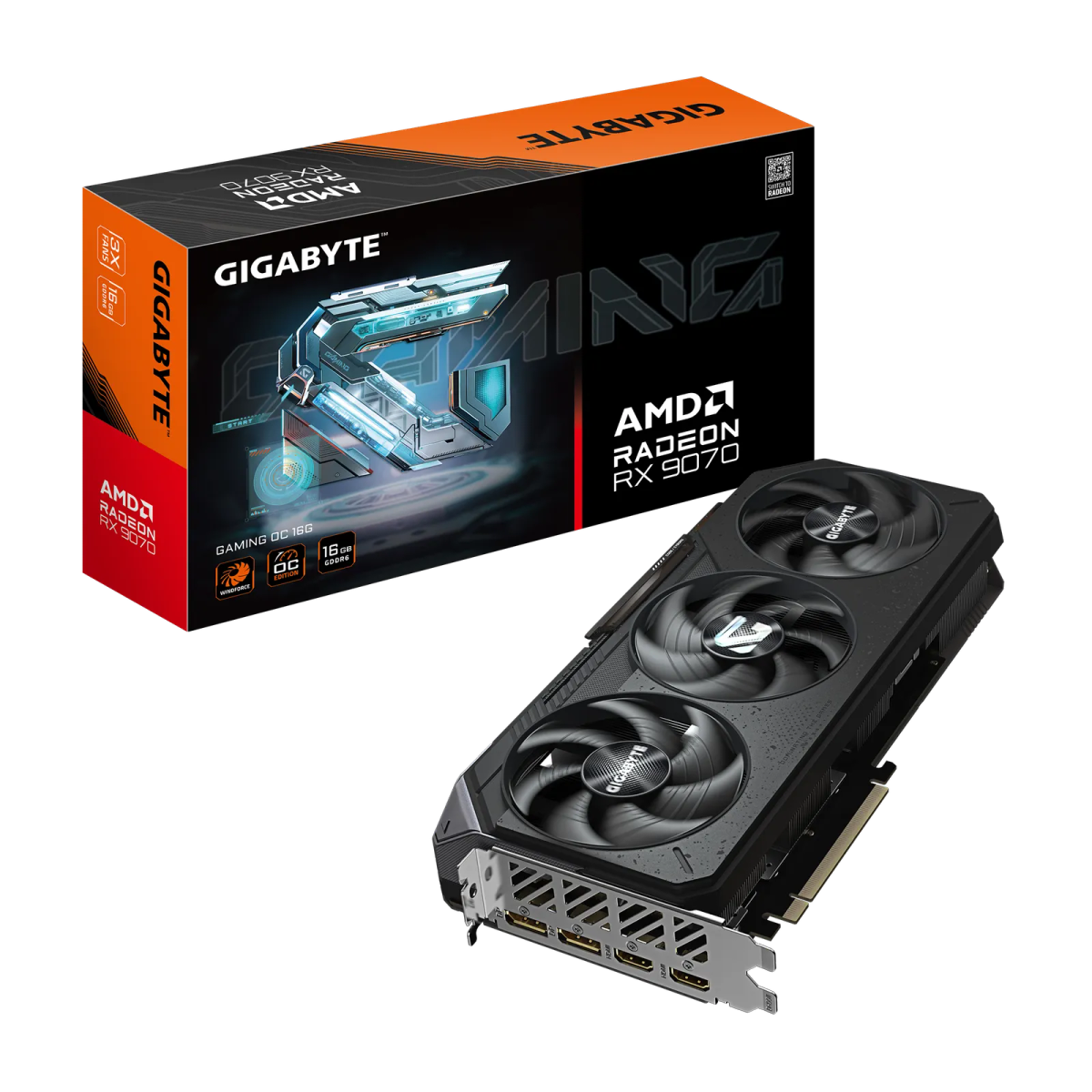 כרטיס מסך – Gigabyte Radeon RX 9070 Gaming OC 16GB – צבע שחור
