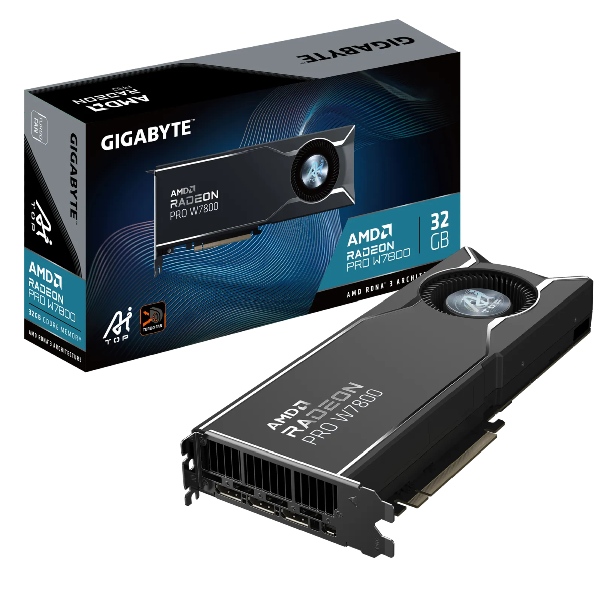 כרטיס מסך – Gigabyte Radeon Pro W7800 AI TOP 32GB – צבע שחור