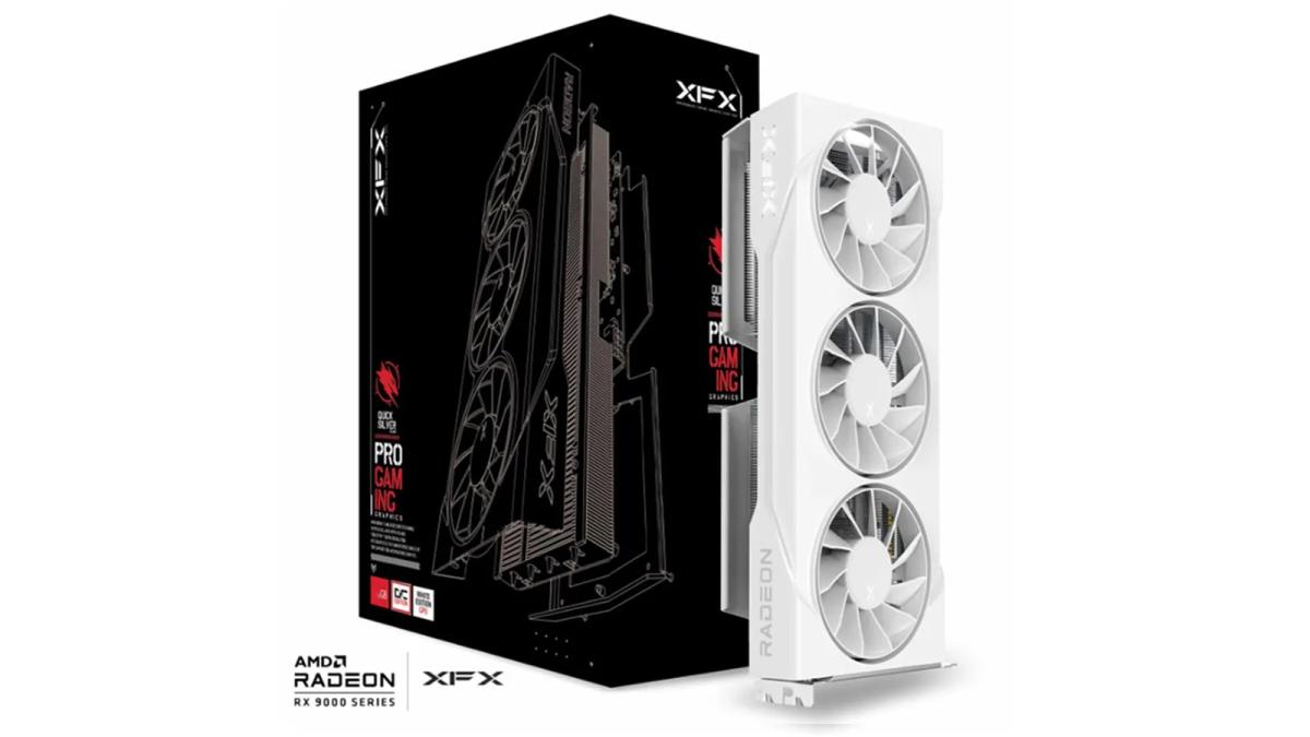 כרטיס מסך – XFX Swift Radeon RX 9060 XT OC White Triple Fan Gaming Edition 16GB – צבע לבן