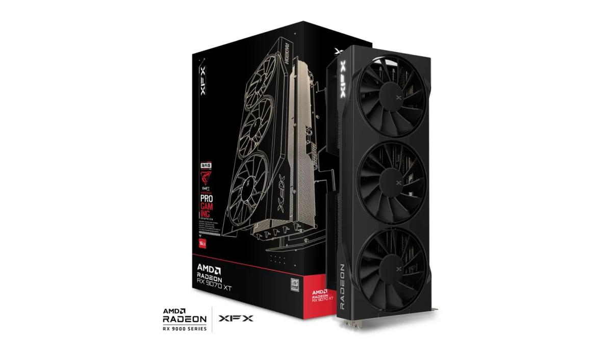 כרטיס מסך – XFX Swift Radeon RX 9070 XT Triple Fan Gaming Edition 16GB – צבע שחור