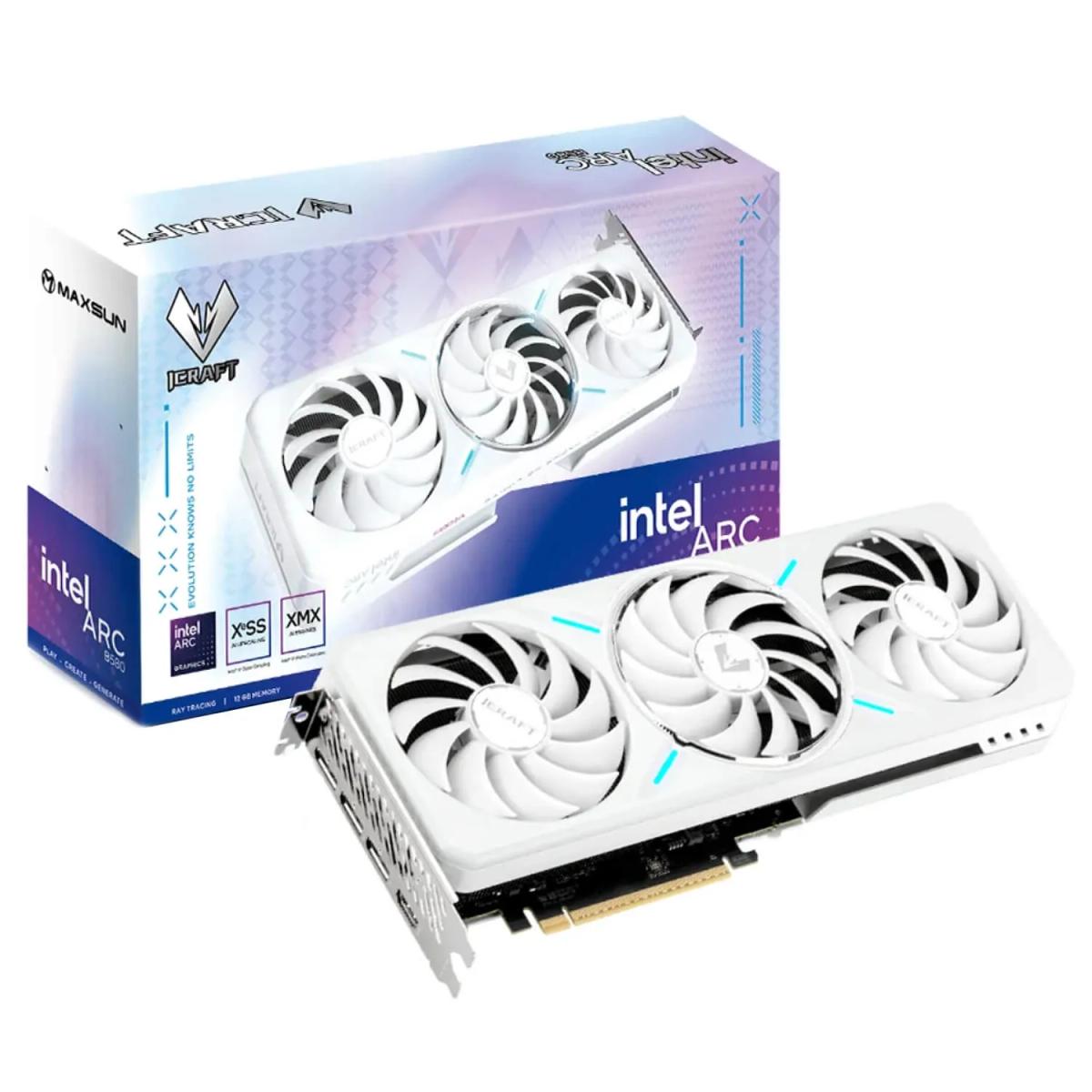 כרטיס מסך – Maxsun Intel ARC B580 iCraft 12GB – צבע לבן