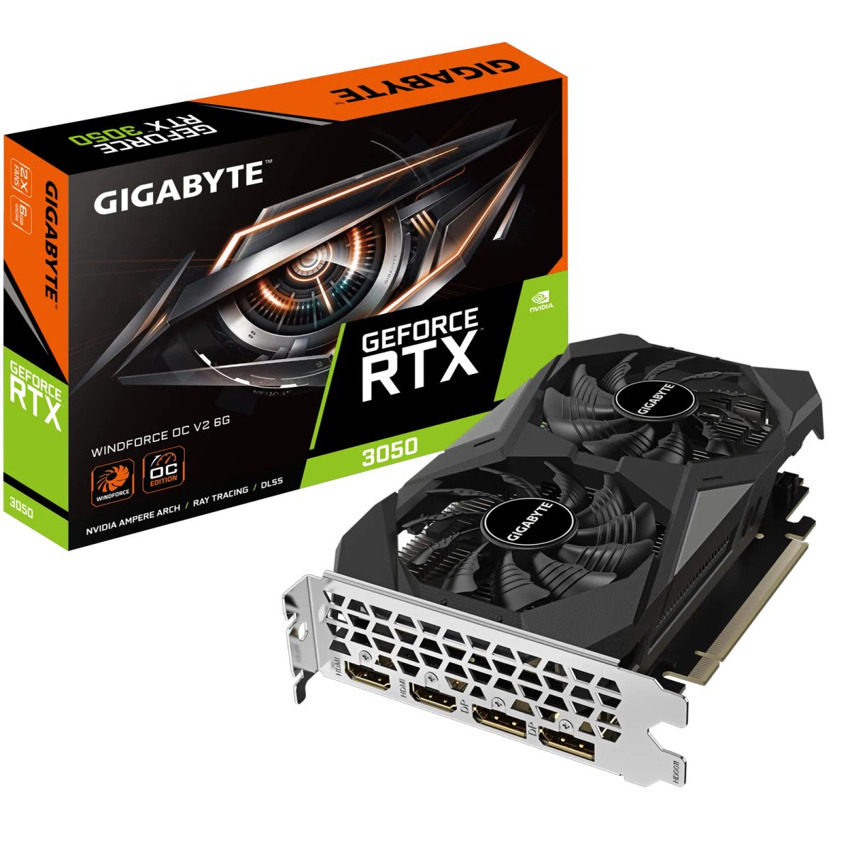 כרטיס מסך – Gigabyte GeForce RTX 3050 WindForce OC V2 6GB – צבע שחור