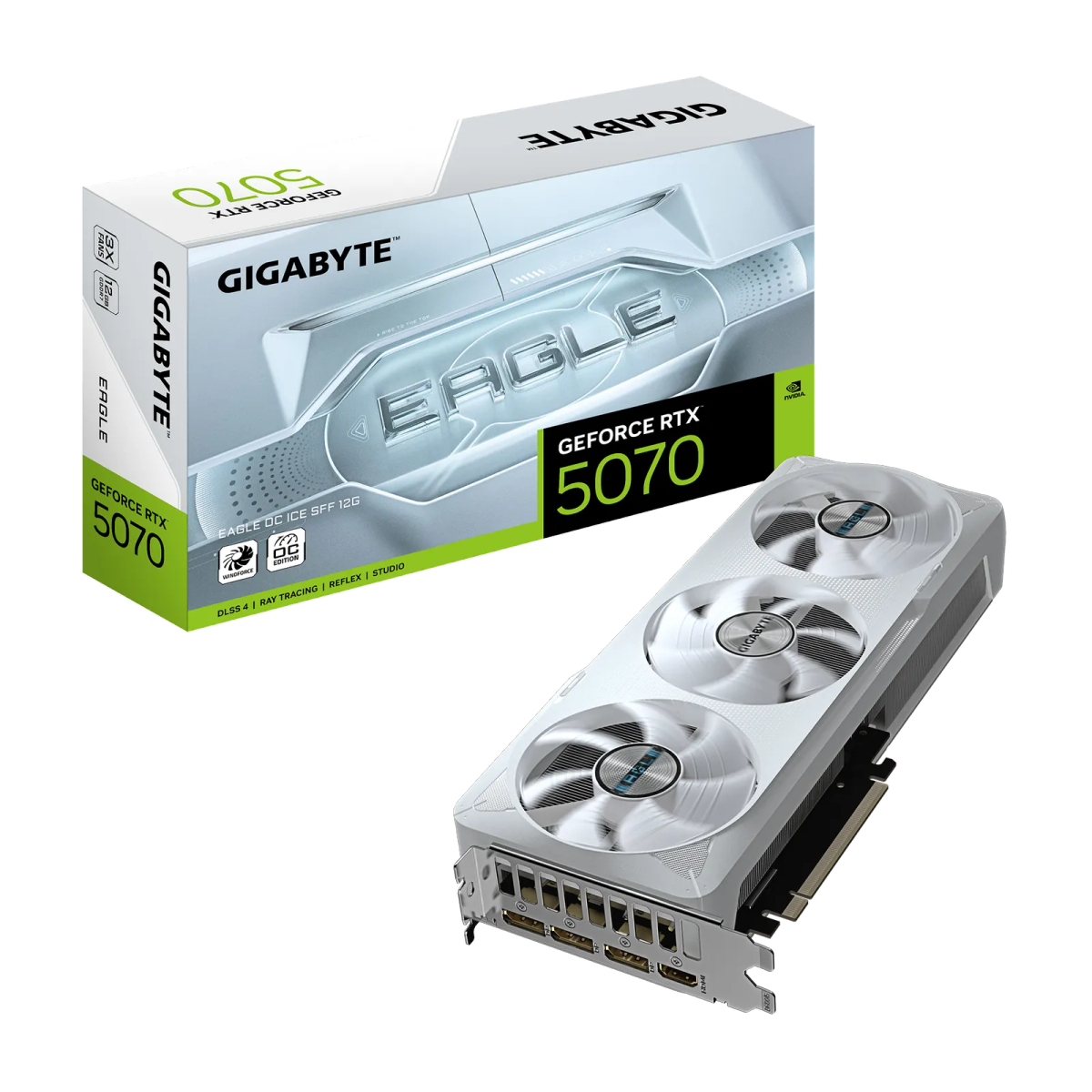 כרטיס מסך – Gigabyte GeForce RTX 5070 Eagle OC ICE SFF 12GB – צבע לבן