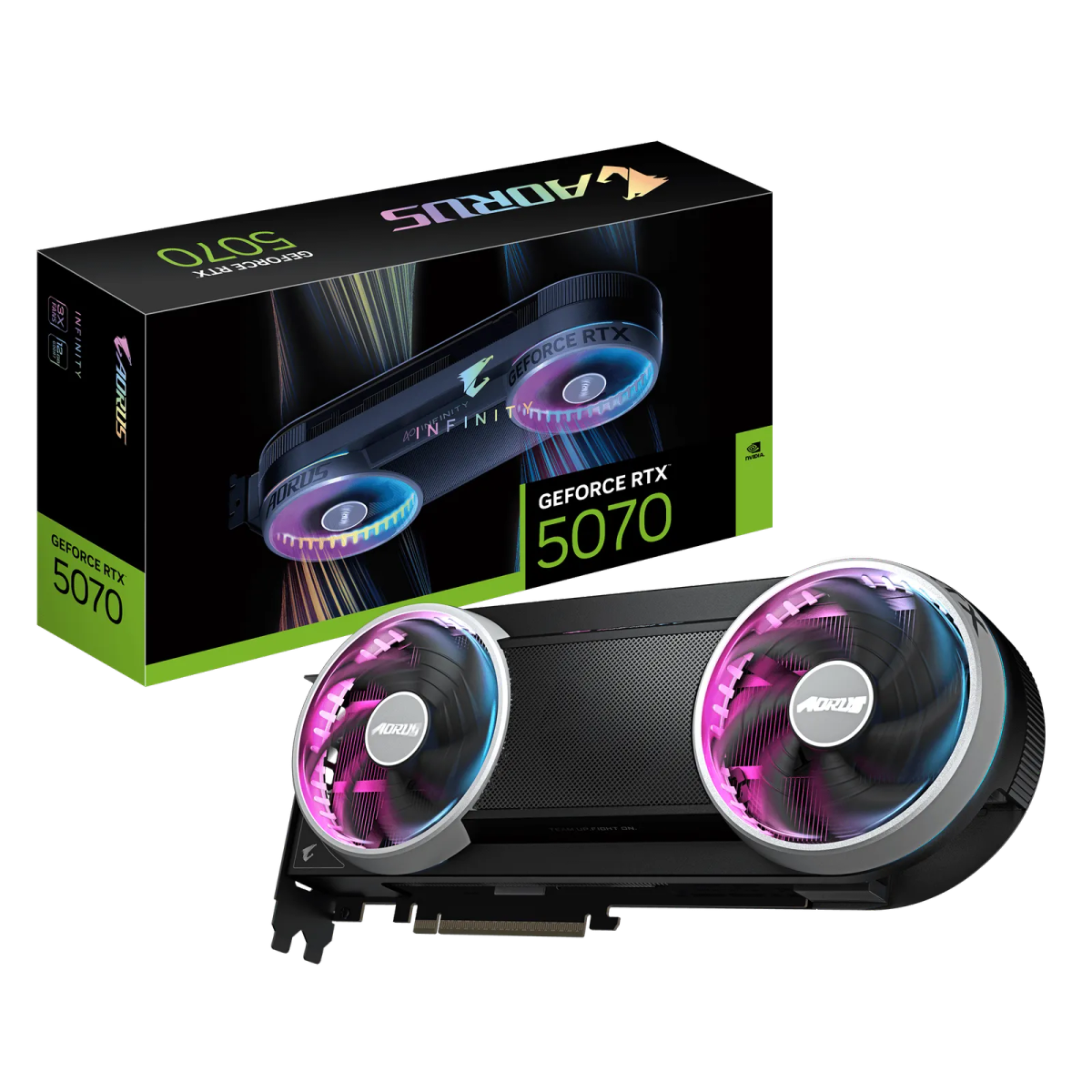 כרטיס מסך – Gigabyte Aorus GeForce RTX 5070 INFINITY 12GB – צבע שחור
