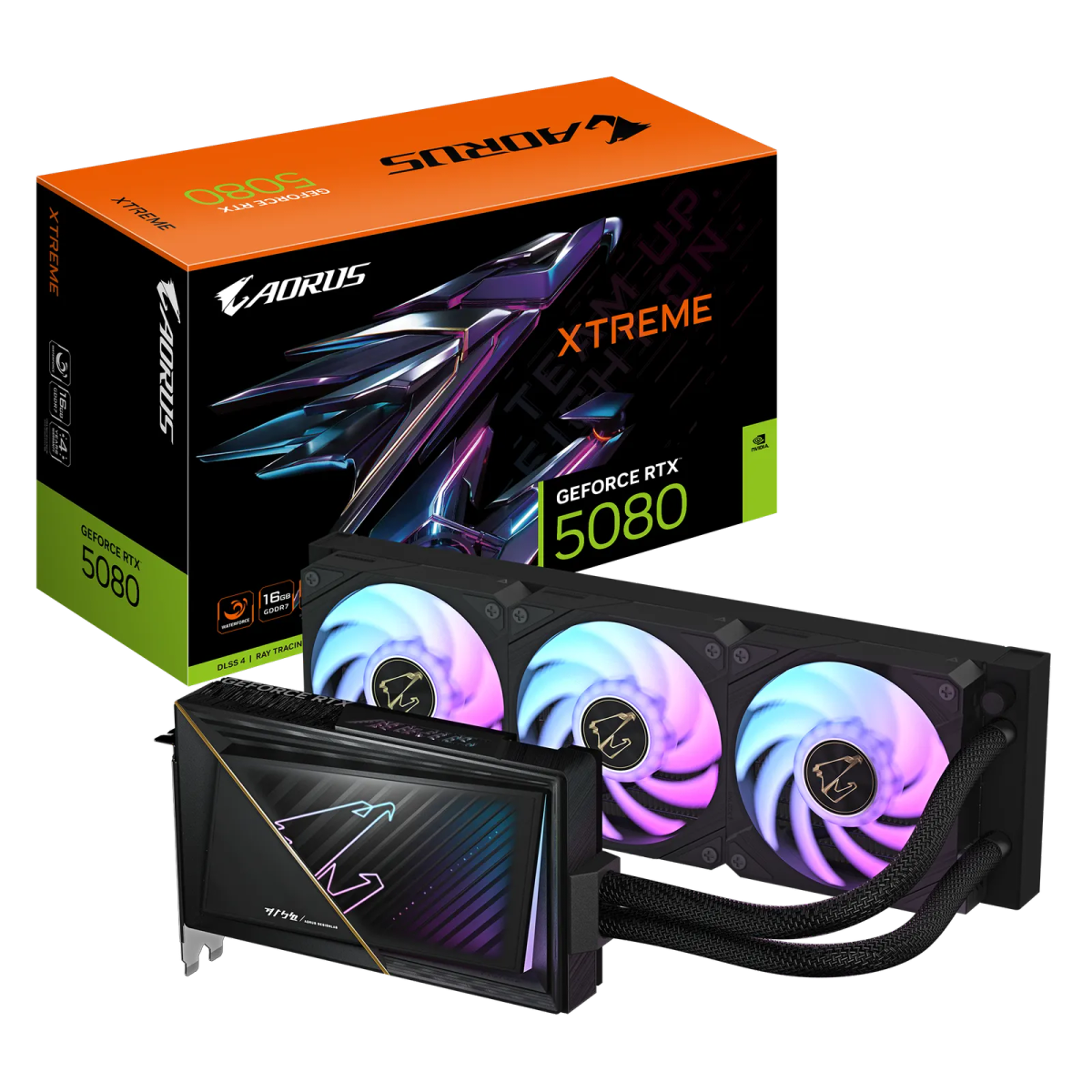 כרטיס מסך – Gigabyte Aorus GeForce RTX 5080 Xtreme WaterForce 16GB – צבע שחור