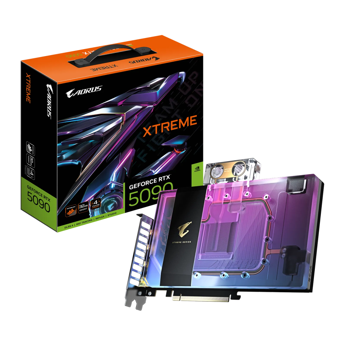 כרטיס מסך – Gigabyte Aorus GeForce RTX 5090 Xtreme WaterForce WB 32GB – צבע שחור