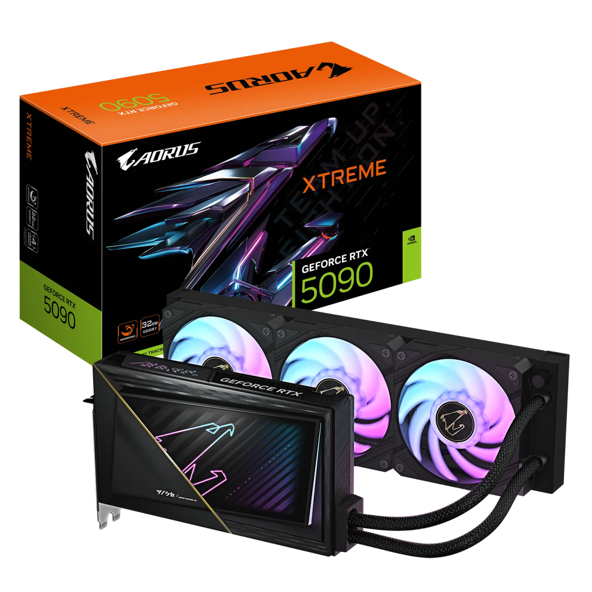 כרטיס מסך – Gigabyte Aorus GeForce RTX 5090 Xtreme WaterForce 32GB – צבע שחור