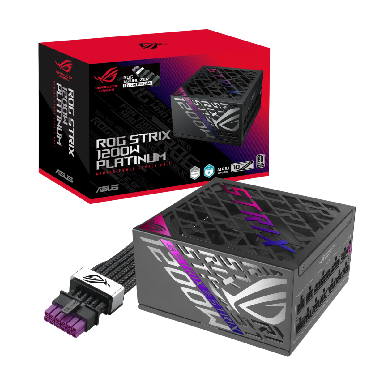 ספק כוח מודולרי – ASUS ROG STRIX 1200W (ATX 3.1) 80+ Platinum – צבע שחור