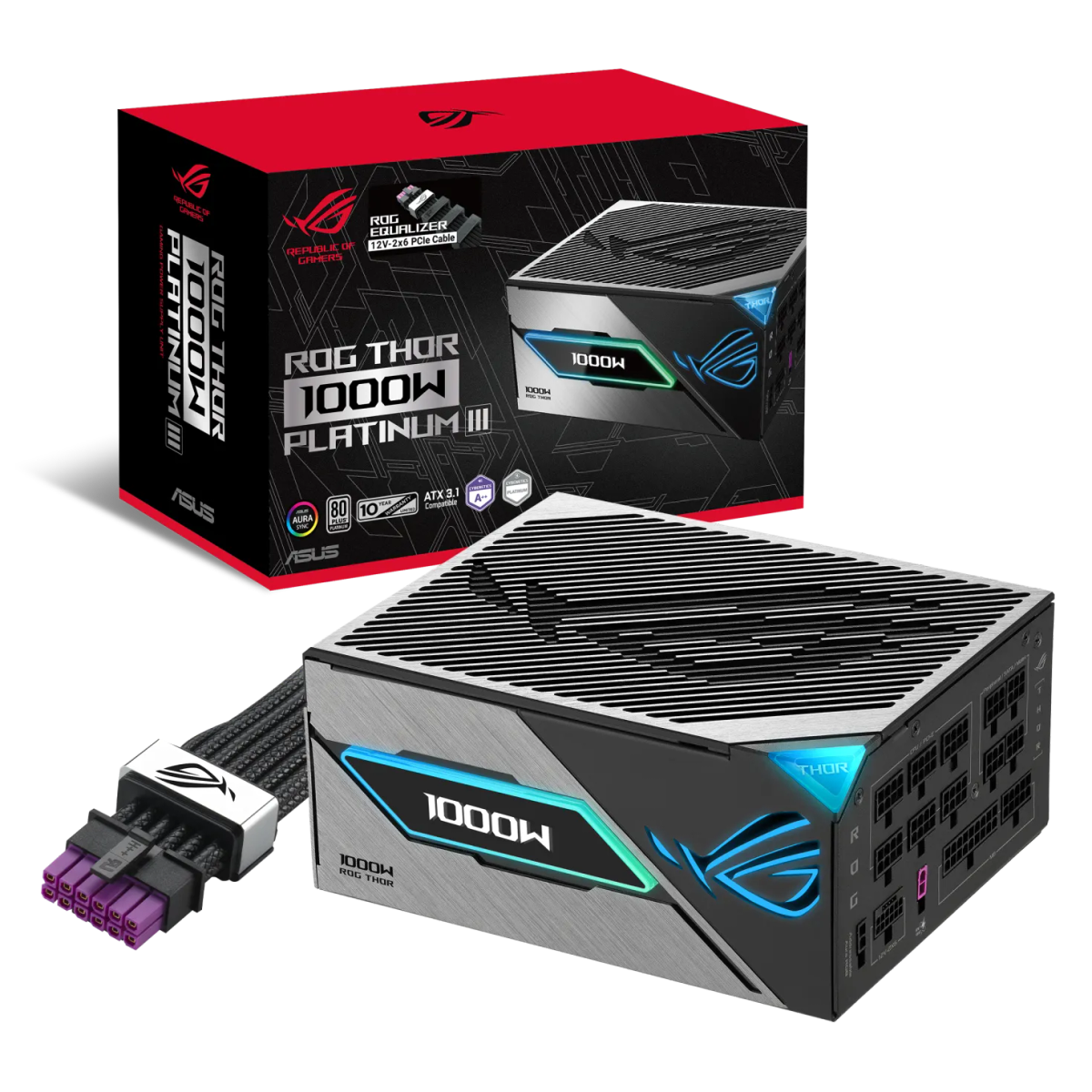 ספק כוח מודולרי – ASUS ROG Thor 1000W Platinum III (ATX 3.1) 80+ Platinum – צבע שחור