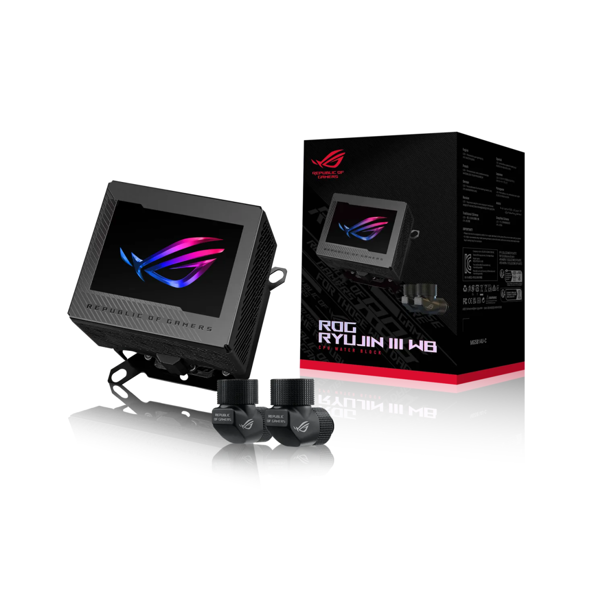 בלוק קירור נוזלי למעבד – ASUS ROG RYUJIN III WB 3.5" LCD – צבע שחור