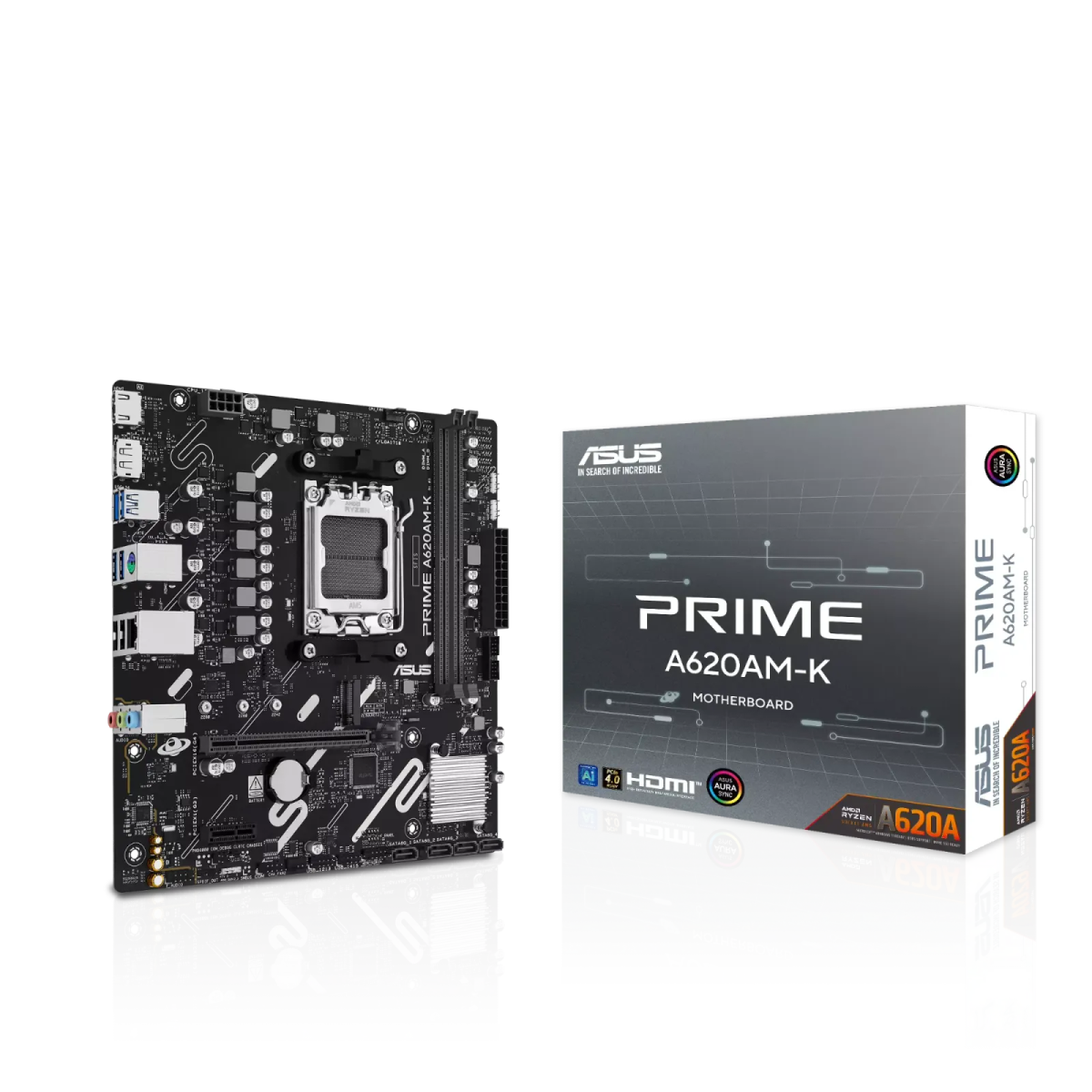 לוח אם – ASUS PRIME A620AM-K Micro-ATX AM5 DDR5 - צבע שחור