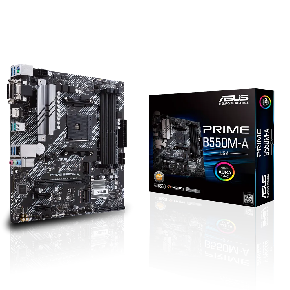 לוח אם – ASUS PRIME B550M-A/CSM Micro-ATX AM4 DDR4 - צבע שחור