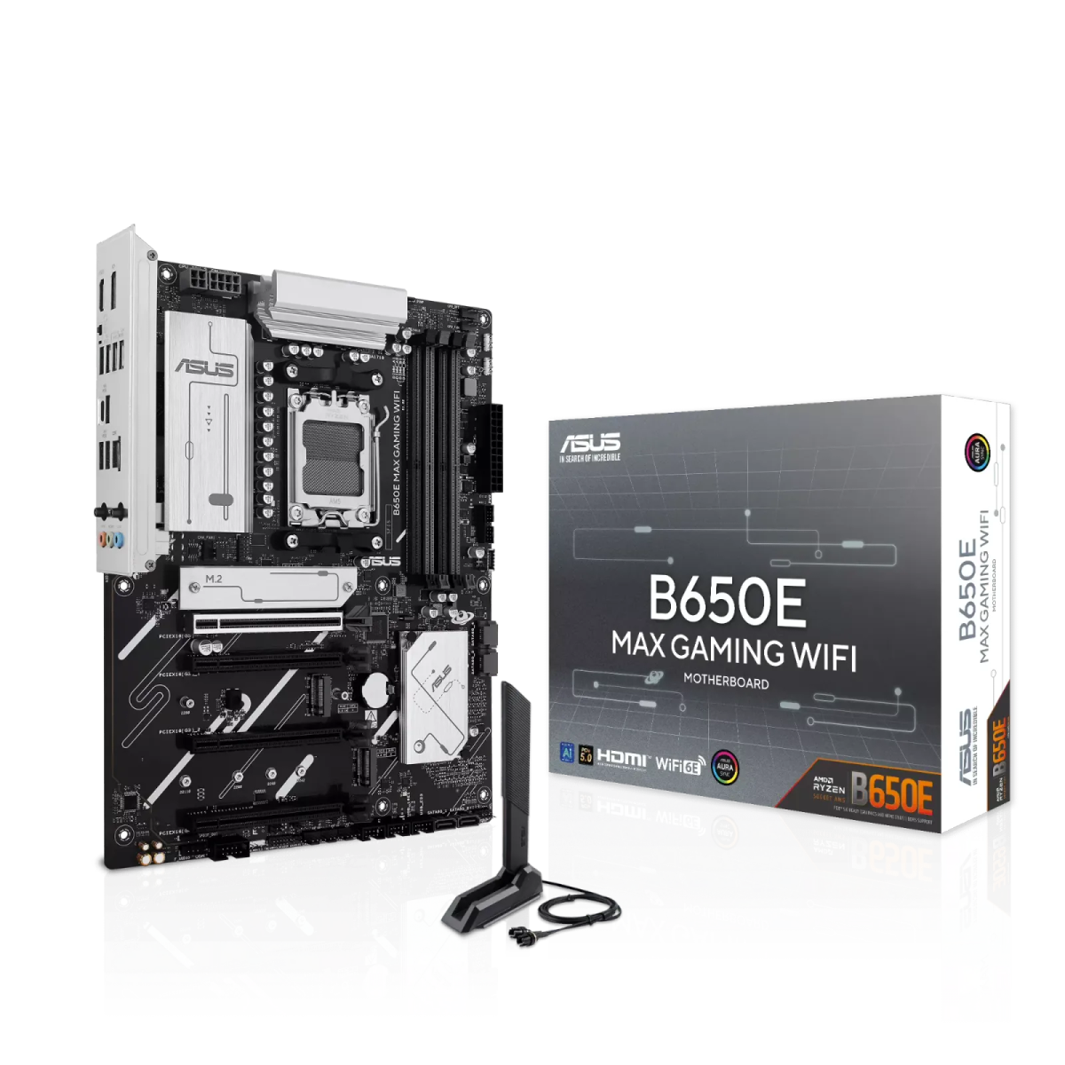 לוח אם – ASUS B650E MAX GAMING WIFI ATX AM5 DDR5 - צבע שחור/לבן