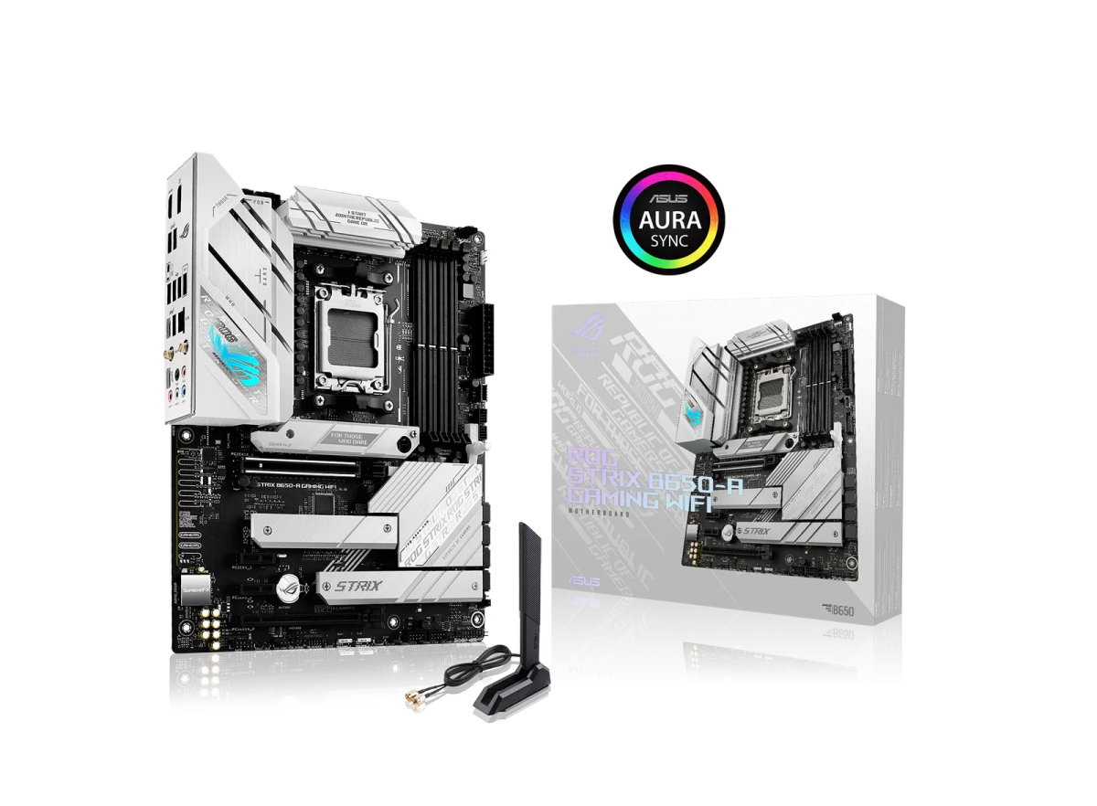 לוח אם – ASUS ROG STRIX B650-A Gaming ATX AM5 DDR5 – צבע שחור/לבן