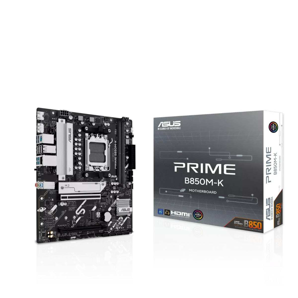 לוח אם – ASUS PRIME B850M-K Micro-ATX AM5 DDR5 - צבע שחור/כסוף