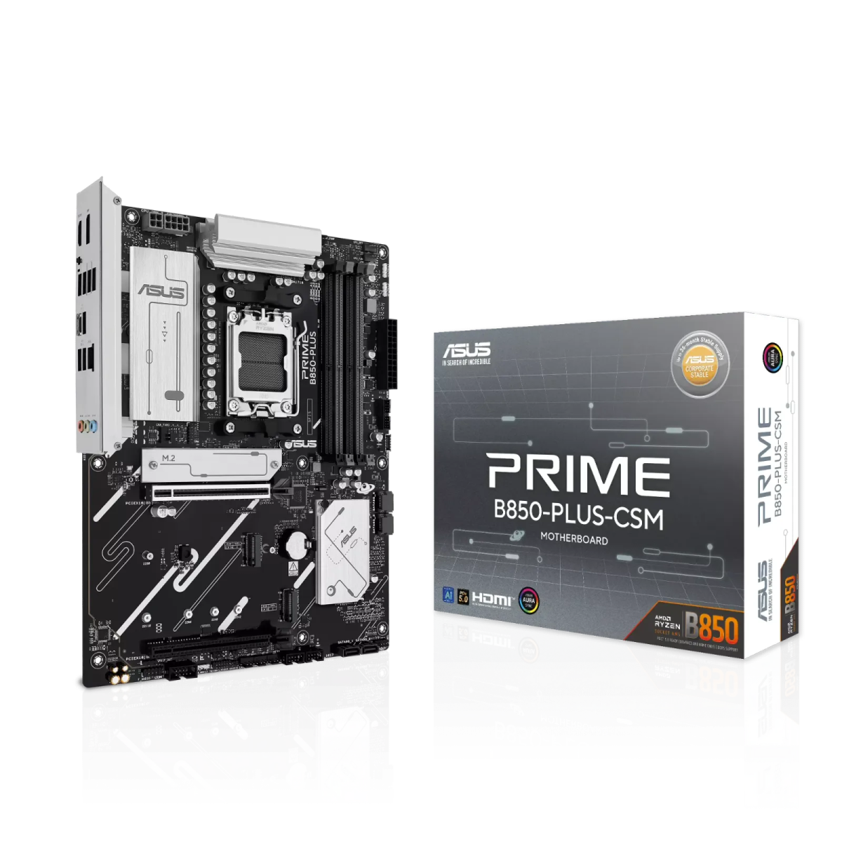 לוח אם – ASUS PRIME B850-PLUS-CSM ATX AM5 DDR5 - צבע שחור/כסוף