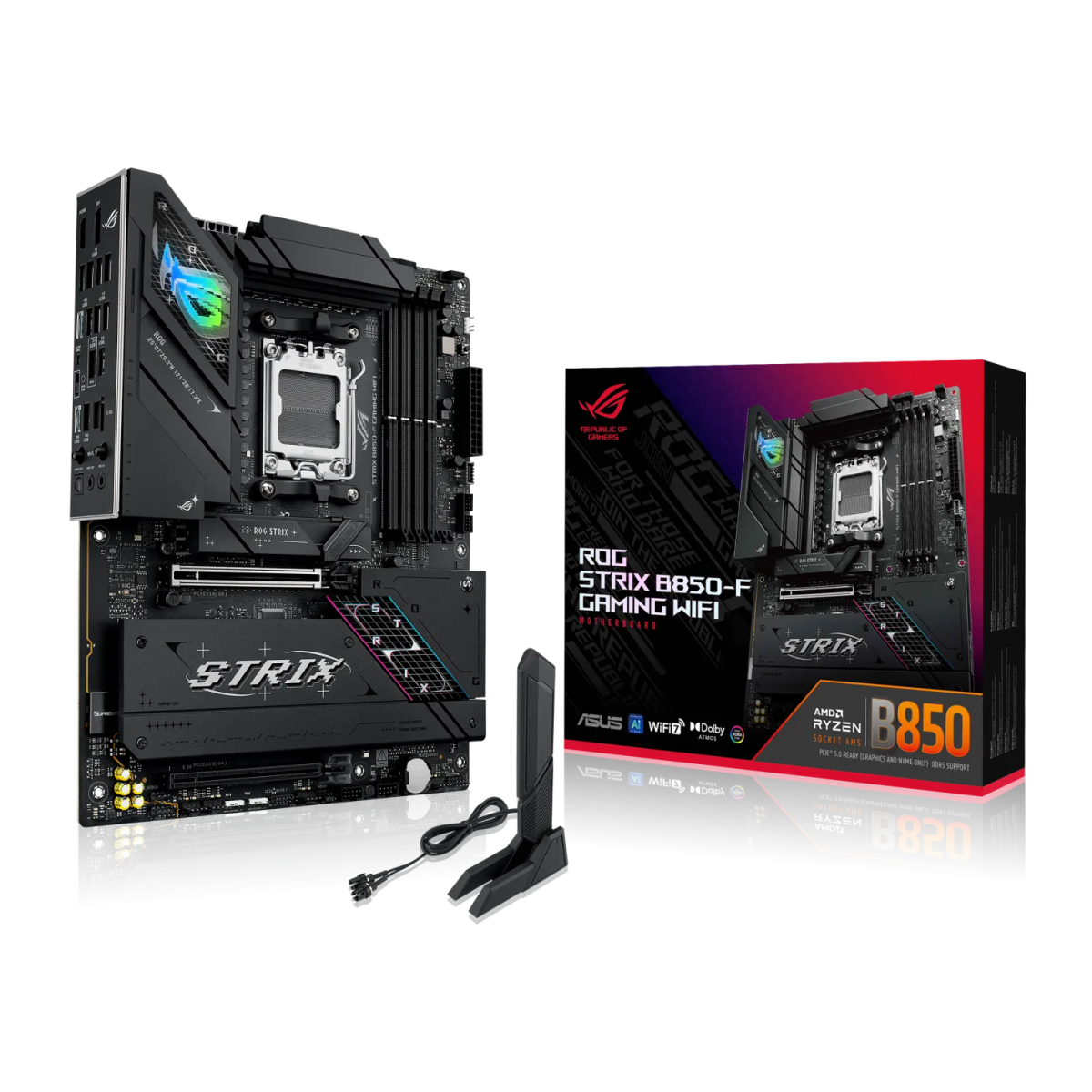 לוח אם – ASUS ROG STRIX B850-F GAMING WIFI ATX AM5 DDR5 - צבע שחור