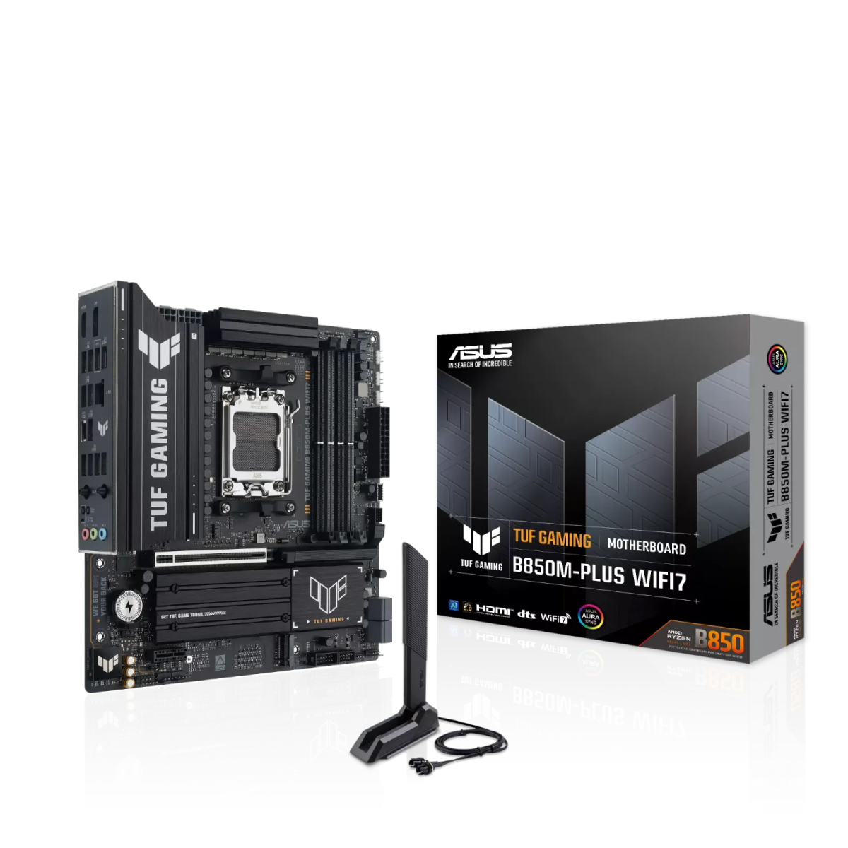 לוח אם – ASUS TUF GAMING B850M-PLUS WIFI7 Micro-ATX AM5 DDR5 - צבע שחור