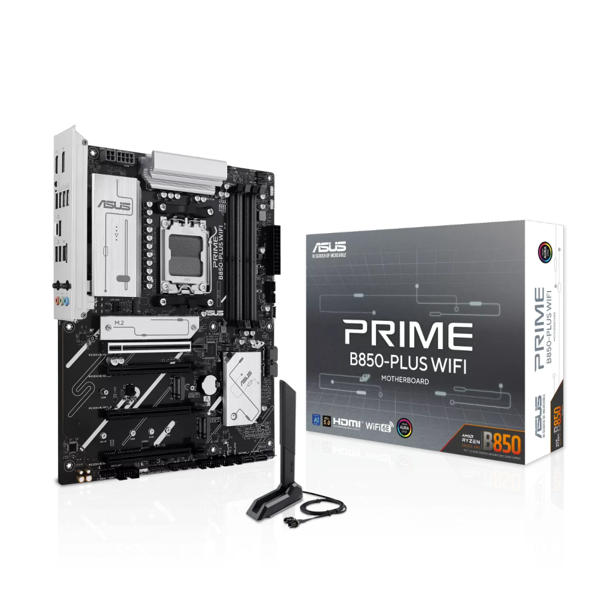 לוח אם – ASUS PRIME B850-PLUS WIFI ATX AM5 DDR5 - צבע שחור/כסוף